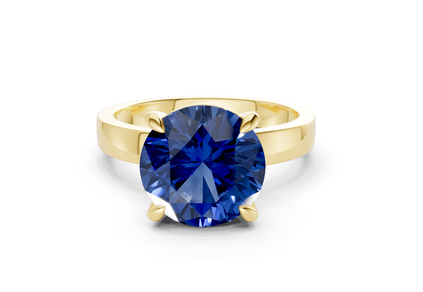 Aspen Sapphire Gemstone Solitaire Round Cut 3mm Engagement Ring - Ring Premier