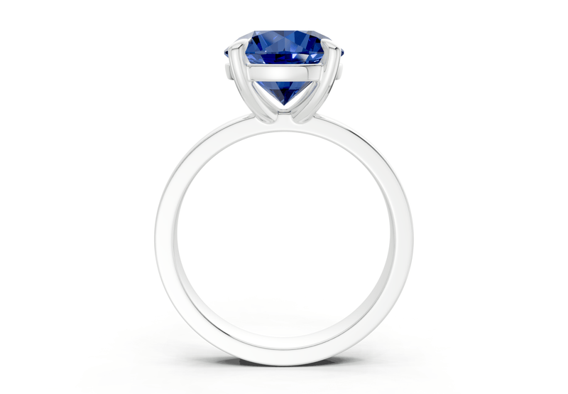 Aspen Sapphire Gemstone Solitaire Round Cut 3mm Engagement Ring - Ring Premier