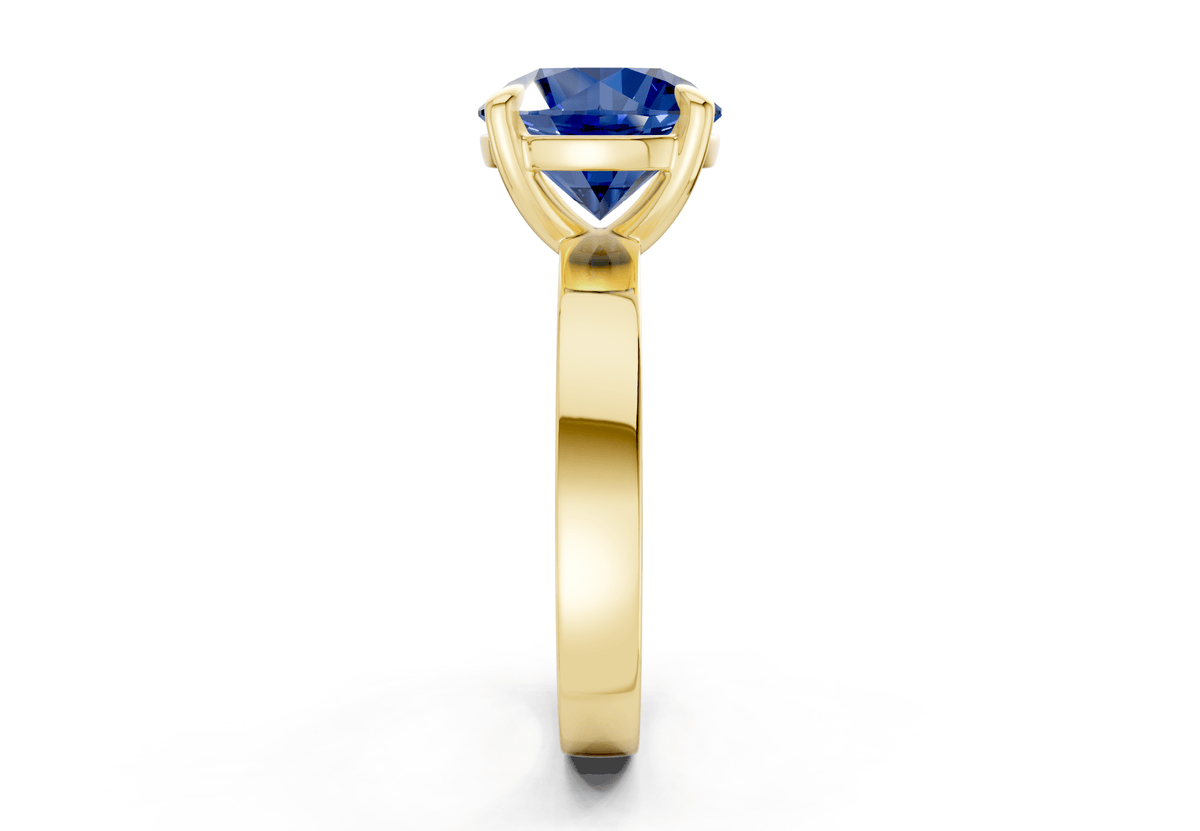 Aspen Sapphire Gemstone Solitaire Round Cut 3mm Engagement Ring