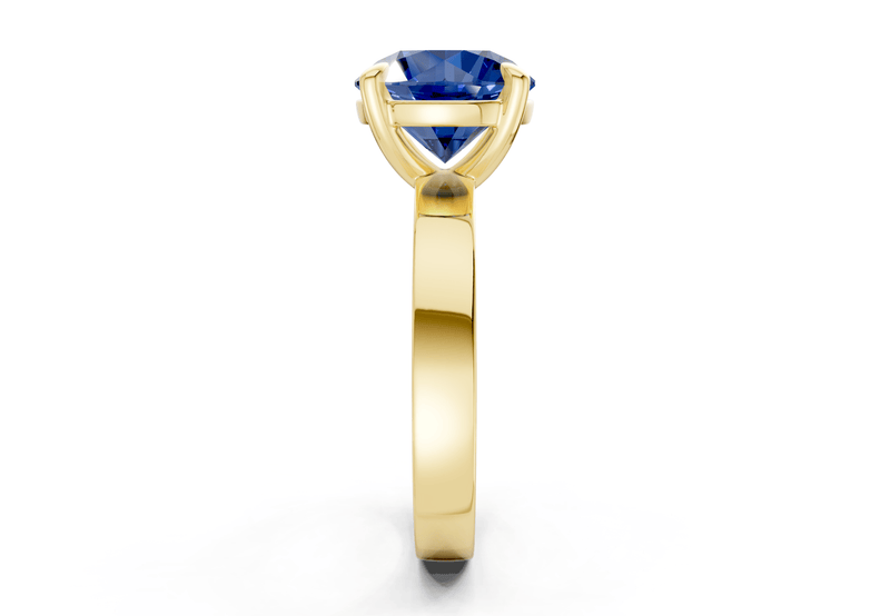 Aspen Sapphire Gemstone Solitaire Round Cut 3mm Engagement Ring - Ring Premier