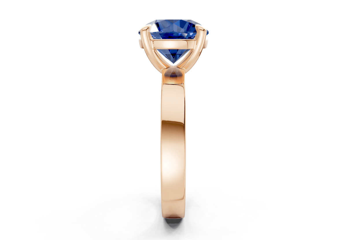 Aspen Sapphire Gemstone Solitaire Round Cut 3mm Engagement Ring