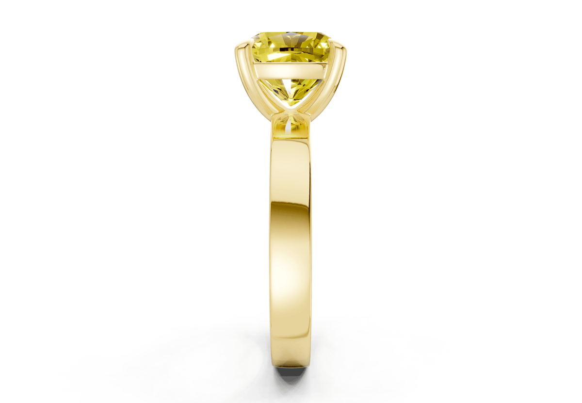 Aspen Yellow Diamond Solitaire Cushion Squareuare Cut 3mm Engagement Ring
