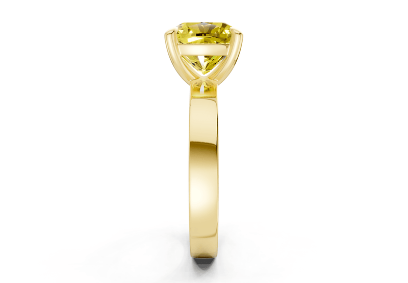 Aspen Yellow Diamond Solitaire Cushion Squareuare Cut 3mm Engagement Ring - Ring Premier