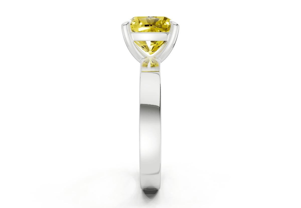 Aspen Yellow Diamond Solitaire Cushion Squareuare Cut 3mm Engagement Ring