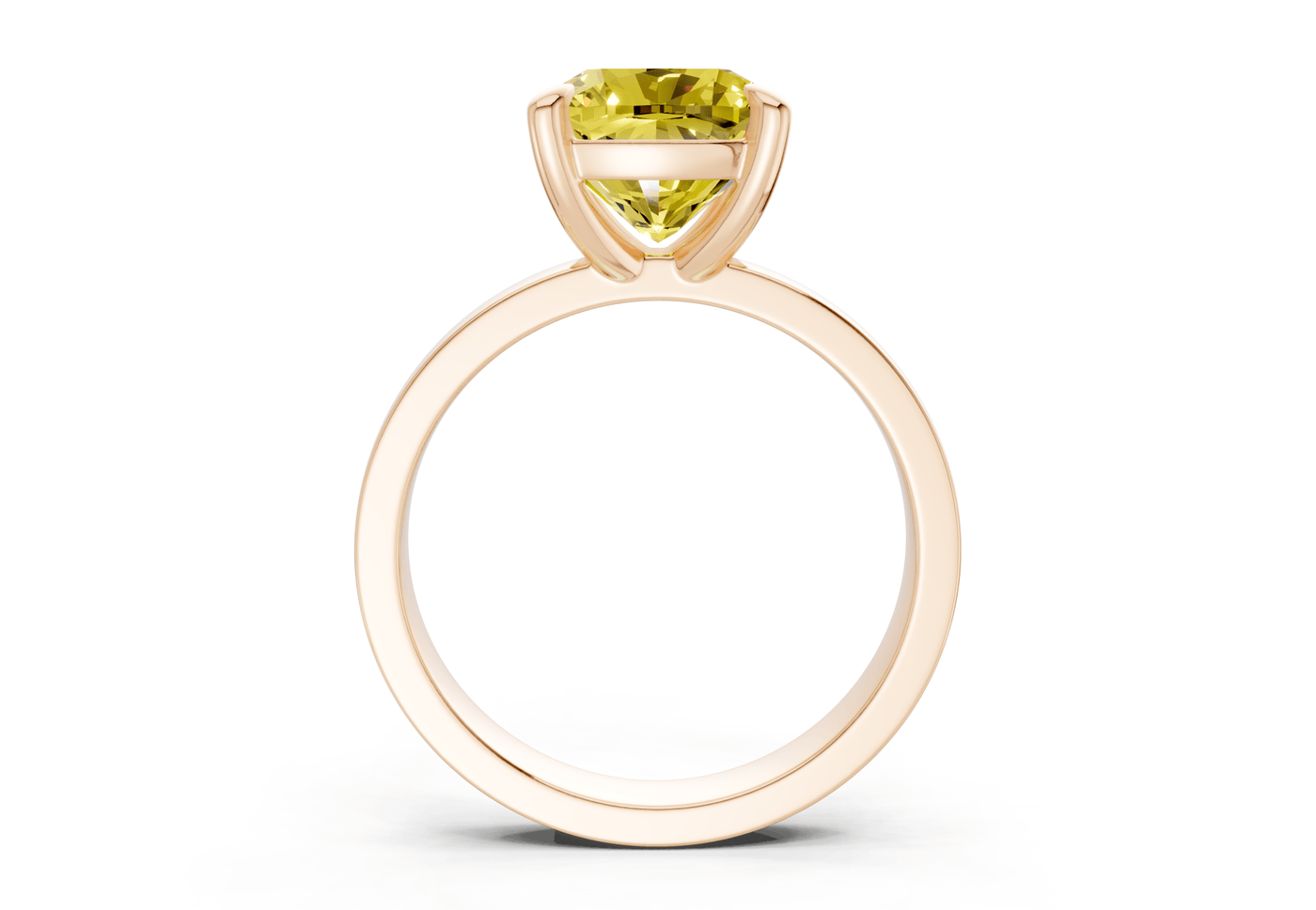 Aspen Yellow Diamond Solitaire Cushion Squareuare Cut 3mm Engagement Ring