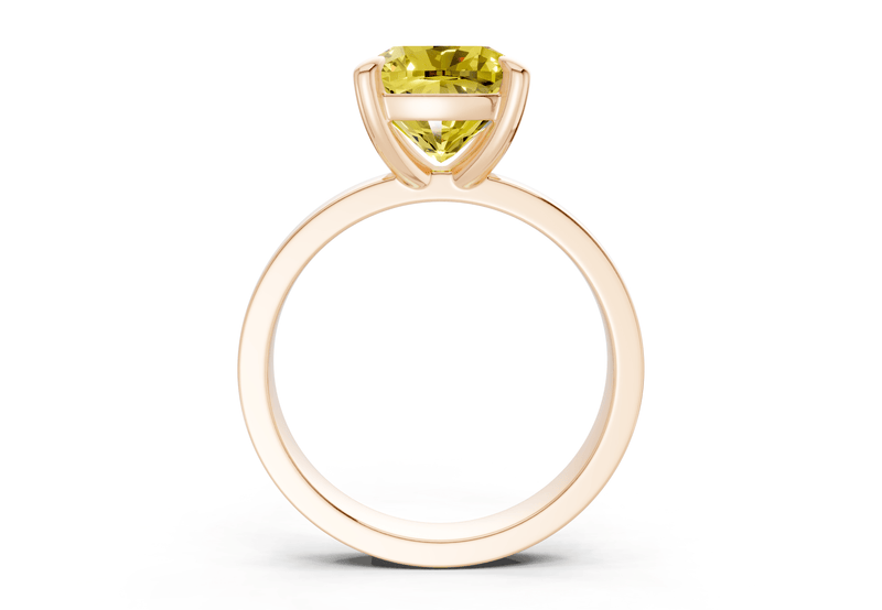 Aspen Yellow Diamond Solitaire Cushion Squareuare Cut 3mm Engagement Ring - Ring Premier