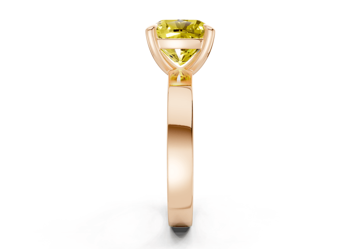 Aspen Yellow Diamond Solitaire Cushion Squareuare Cut 3mm Engagement Ring