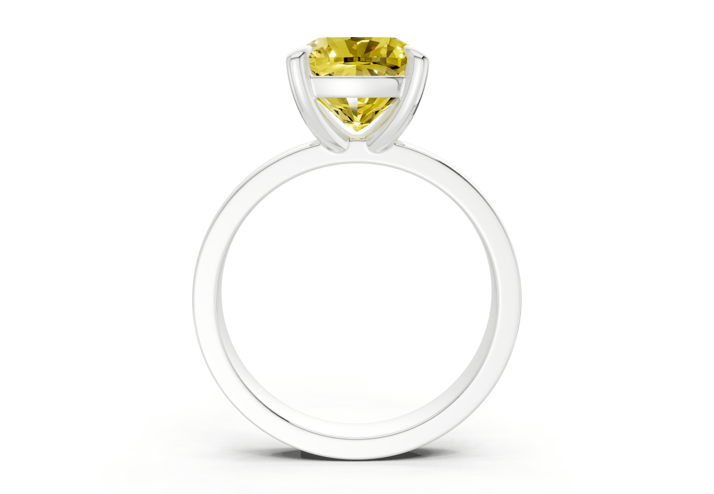 Aspen Yellow Diamond Solitaire Cushion Squareuare Cut 3mm Engagement Ring