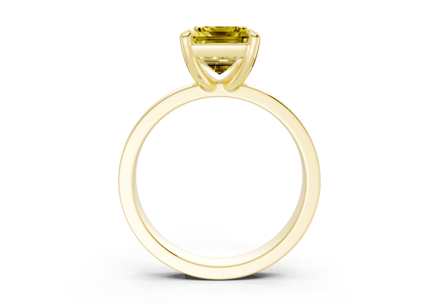 Aspen Yellow Diamond Solitaire Emerald Cut 3mm Engagement Ring