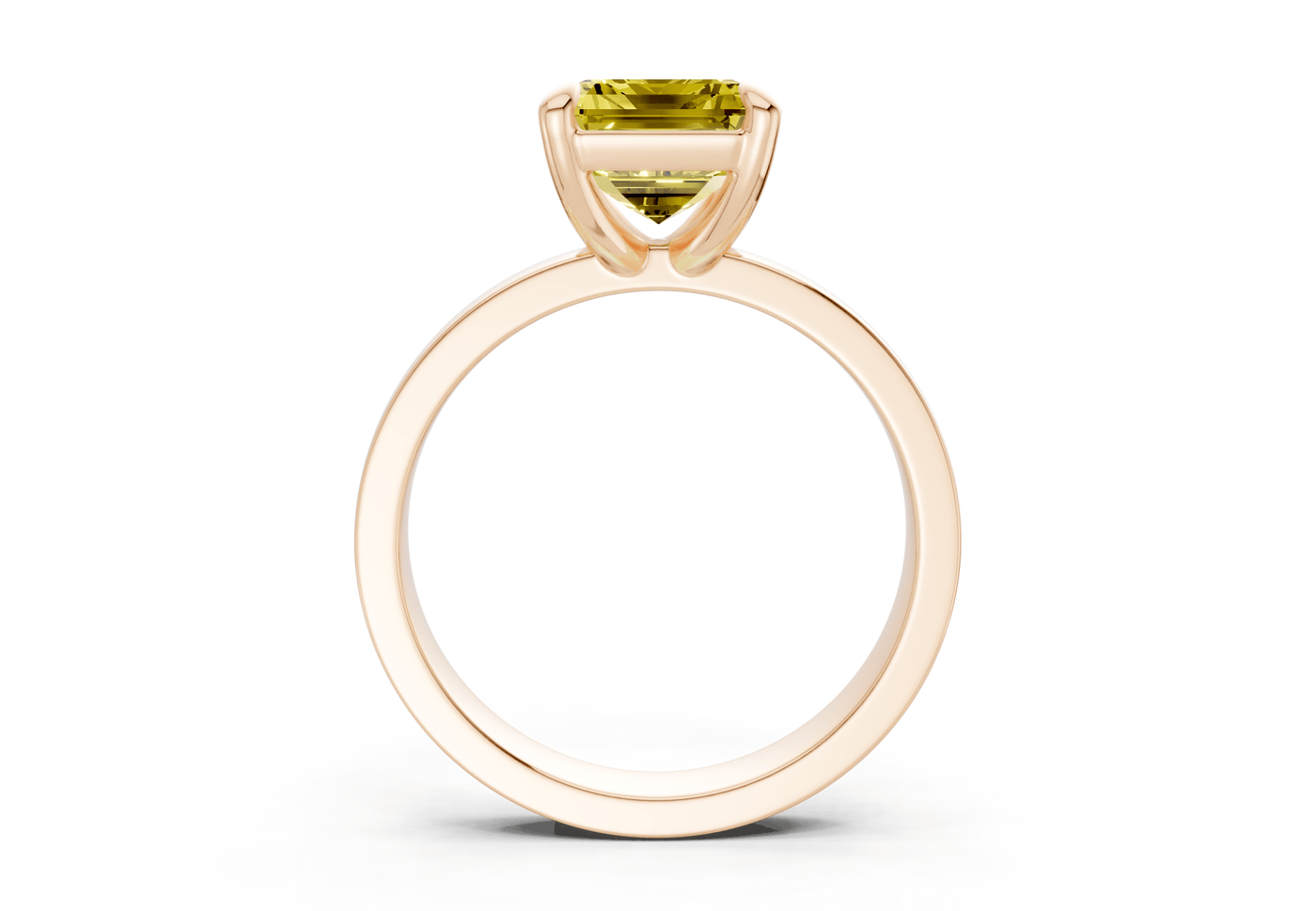 Aspen Yellow Diamond Solitaire Emerald Cut 3mm Engagement Ring