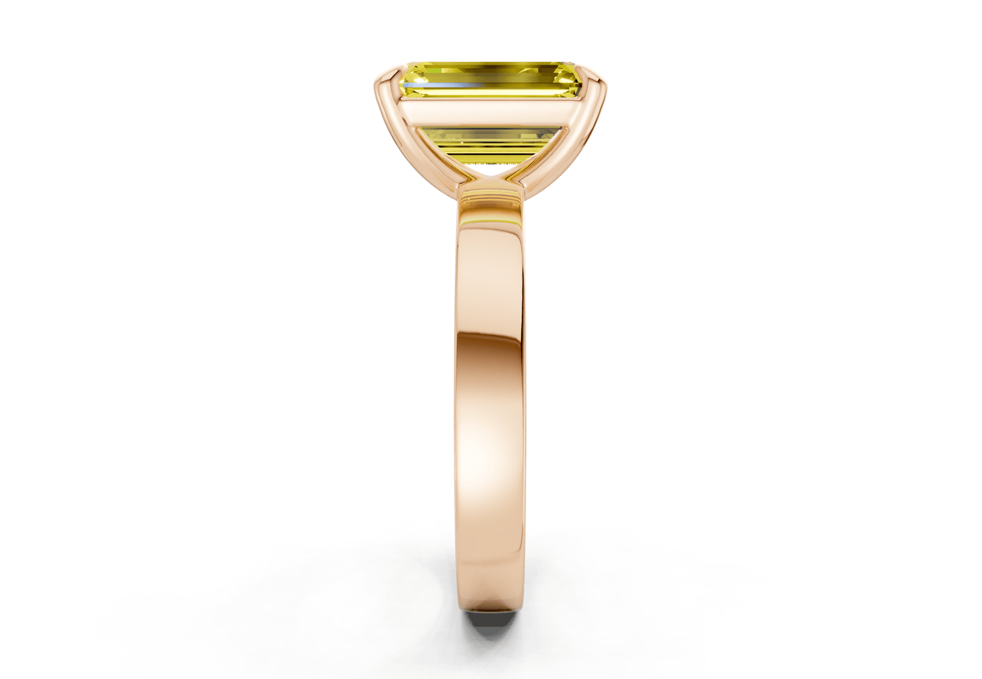 Aspen Yellow Diamond Solitaire Emerald Cut 3mm Engagement Ring