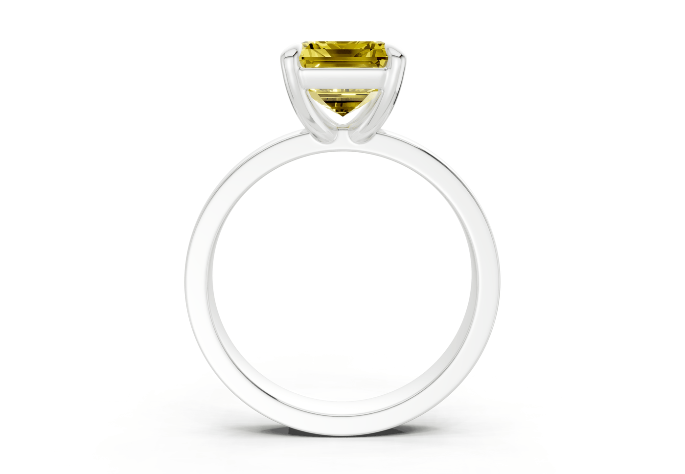 Aspen Yellow Diamond Solitaire Emerald Cut 3mm Engagement Ring