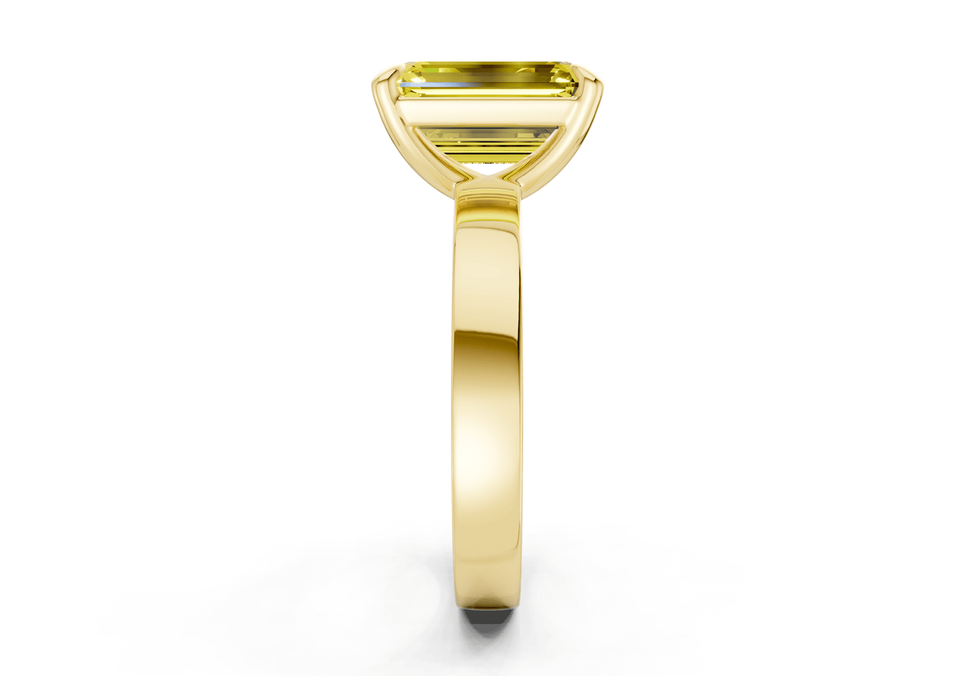 Aspen Yellow Diamond Solitaire Emerald Cut 3mm Engagement Ring