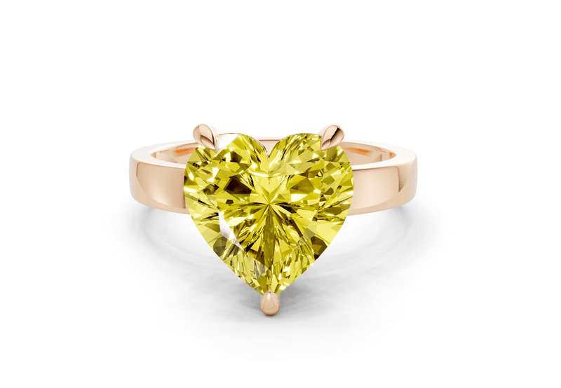 Aspen Yellow Diamond Solitaire Heart Cut 3mm Engagement Ring - Ring Premier