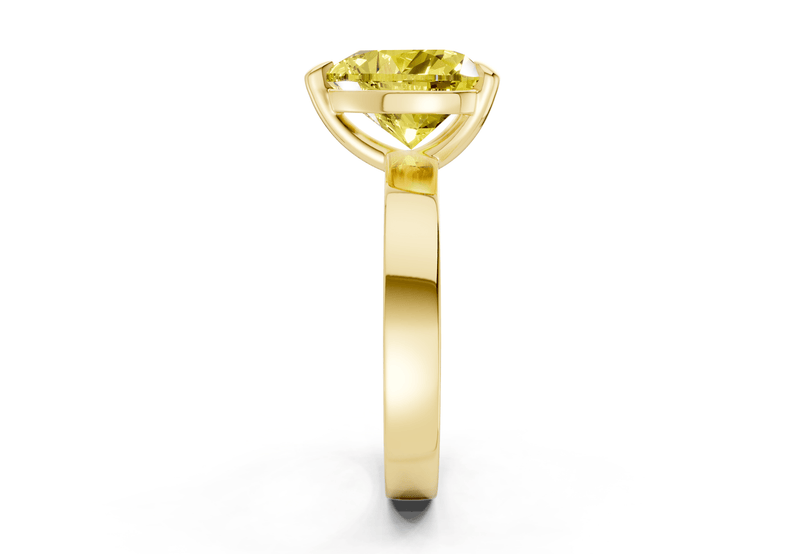 Aspen Yellow Diamond Solitaire Heart Cut 3mm Engagement Ring - Ring Premier