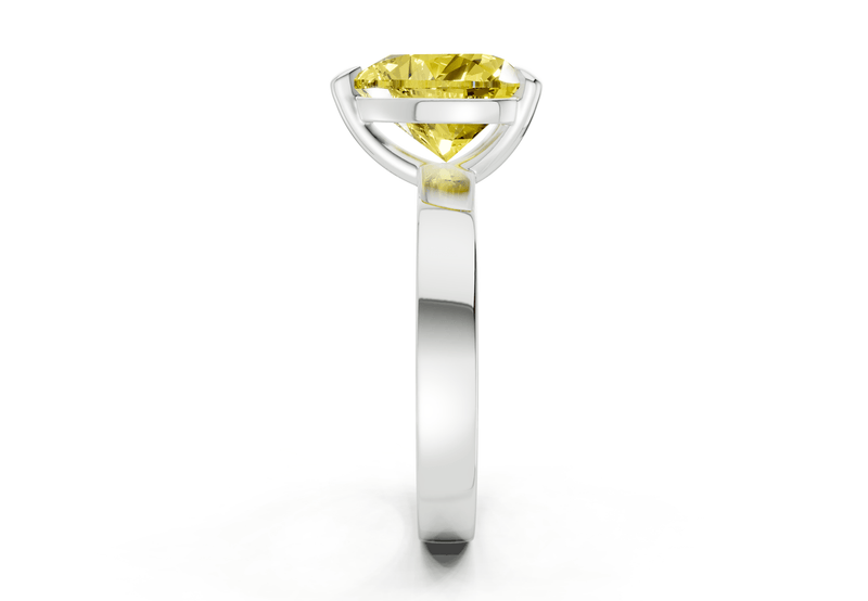 Aspen Yellow Diamond Solitaire Heart Cut 3mm Engagement Ring - Ring Premier