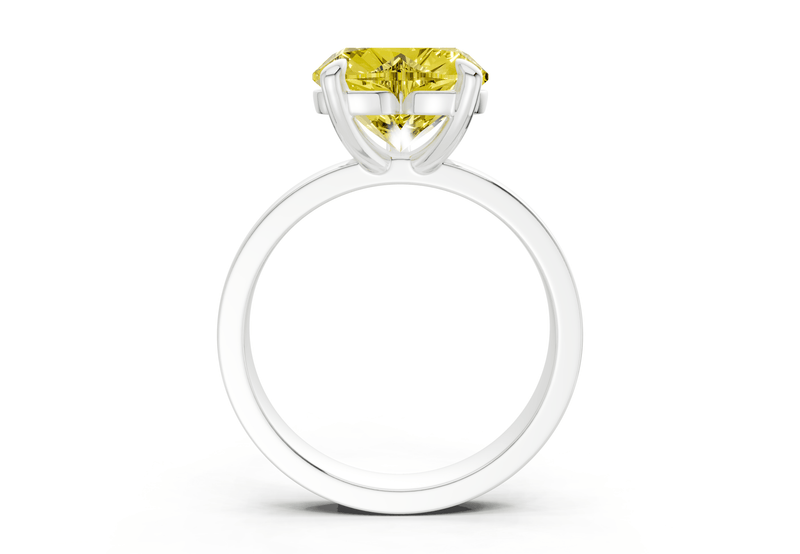 Aspen Yellow Diamond Solitaire Heart Cut 3mm Engagement Ring - Ring Premier
