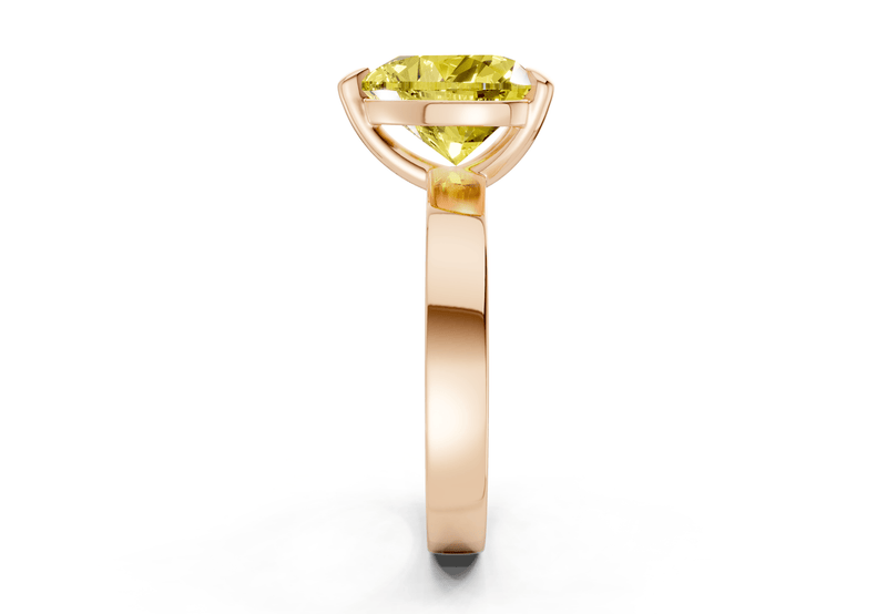Aspen Yellow Diamond Solitaire Heart Cut 3mm Engagement Ring - Ring Premier