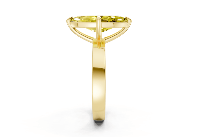Aspen Yellow Diamond Solitaire Marquise Cut 3mm Engagement Ring - Ring Premier