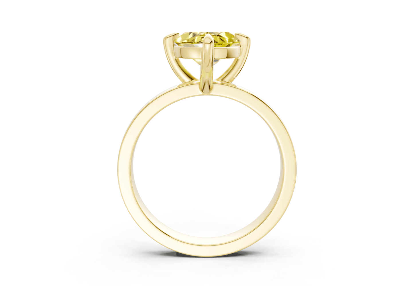 Aspen Yellow Diamond Solitaire Marquise Cut 3mm Engagement Ring - Ring Premier