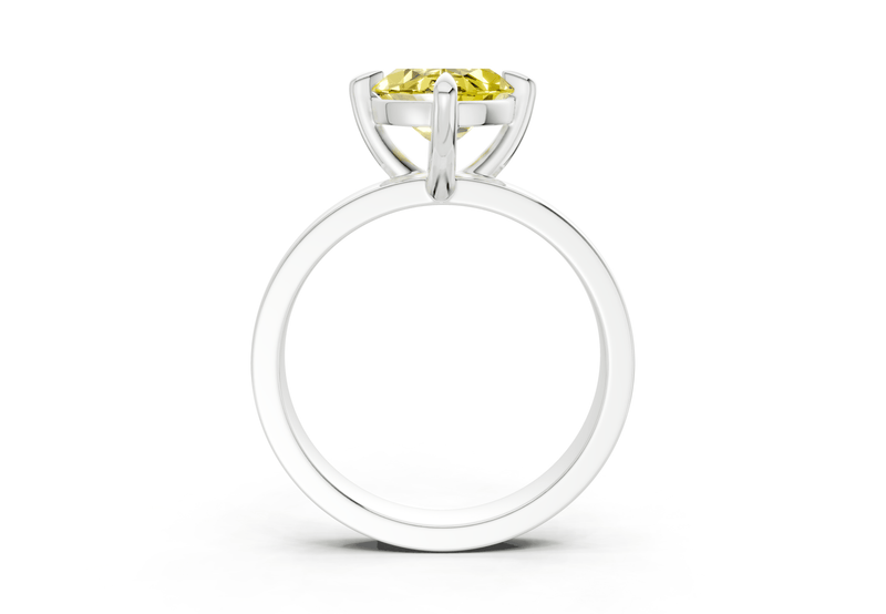 Aspen Yellow Diamond Solitaire Marquise Cut 3mm Engagement Ring - Ring Premier