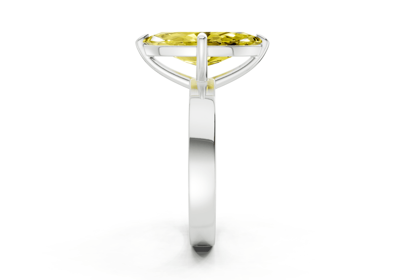 Aspen Yellow Diamond Solitaire Marquise Cut 3mm Engagement Ring - Ring Premier