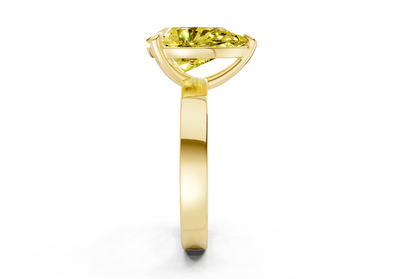 Aspen Yellow Diamond Solitaire Pear Cut 3mm Engagement Ring - Ring Premier