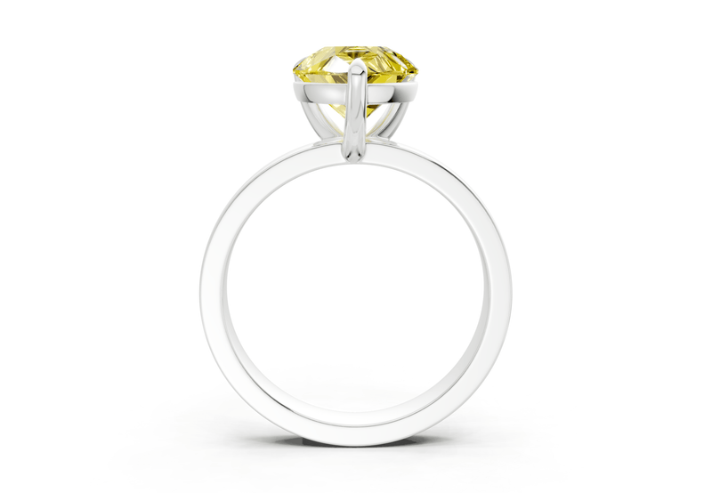 Aspen Yellow Diamond Solitaire Pear Cut 3mm Engagement Ring - Ring Premier