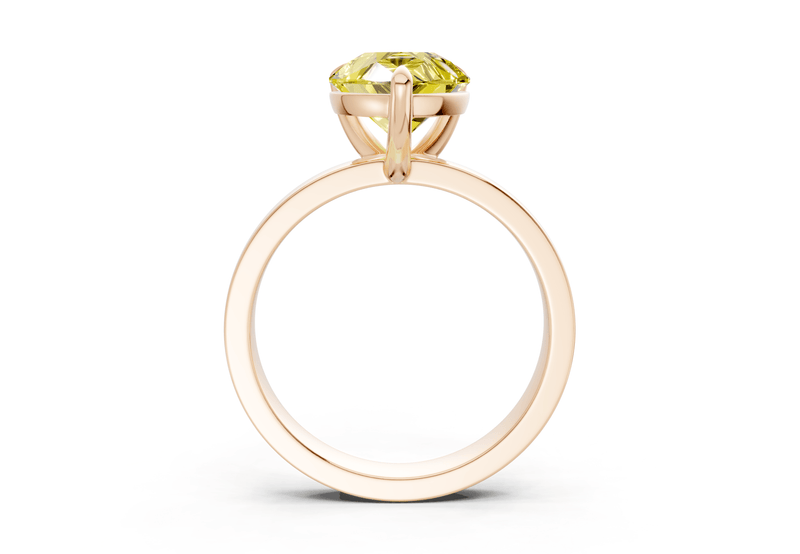 Aspen Yellow Diamond Solitaire Pear Cut 3mm Engagement Ring - Ring Premier