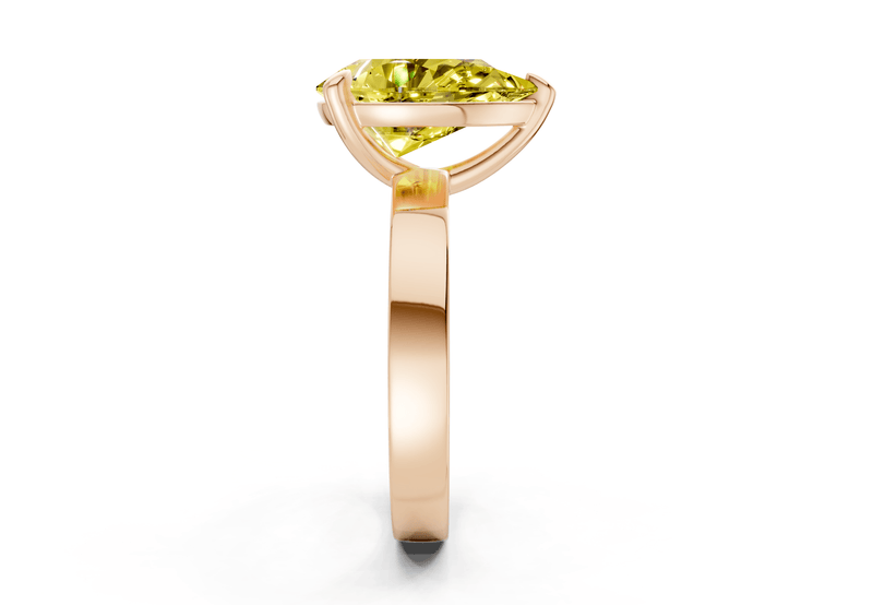 Aspen Yellow Diamond Solitaire Pear Cut 3mm Engagement Ring - Ring Premier
