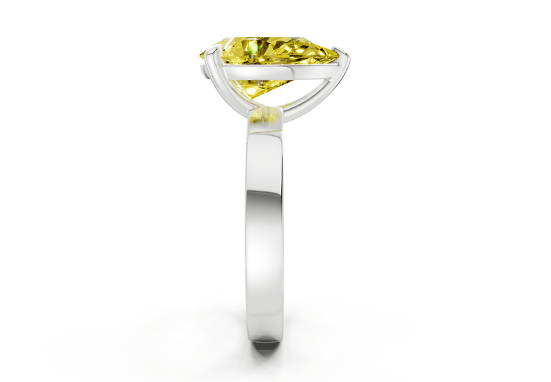 Aspen Yellow Diamond Solitaire Pear Cut 3mm Engagement Ring - Ring Premier