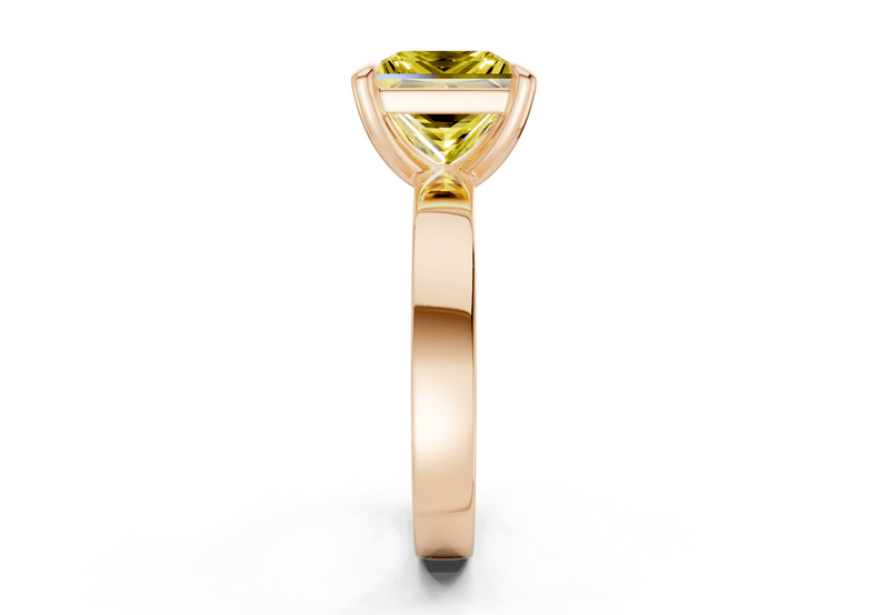 Aspen Yellow Diamond Solitaire Princess Cut 3mm Engagement Ring - Ring Premier