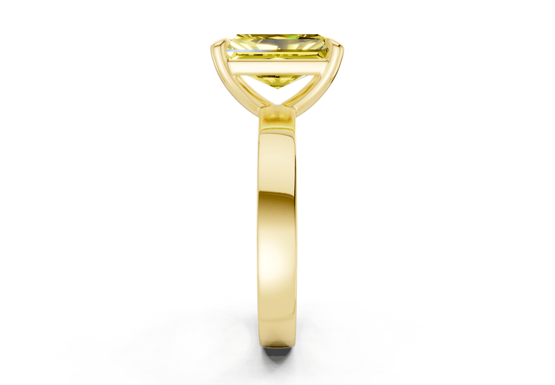 Aspen Yellow Diamond Solitaire Radiant Cut 3mm Engagement Ring - Ring Premier