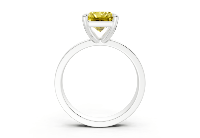 Aspen Yellow Diamond Solitaire Radiant Cut 3mm Engagement Ring - Ring Premier