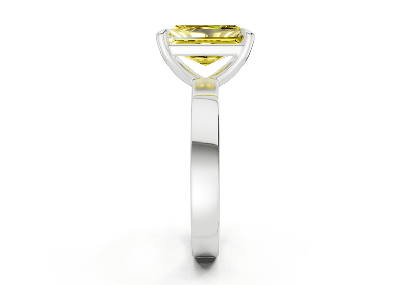 Aspen Yellow Diamond Solitaire Radiant Cut 3mm Engagement Ring - Ring Premier