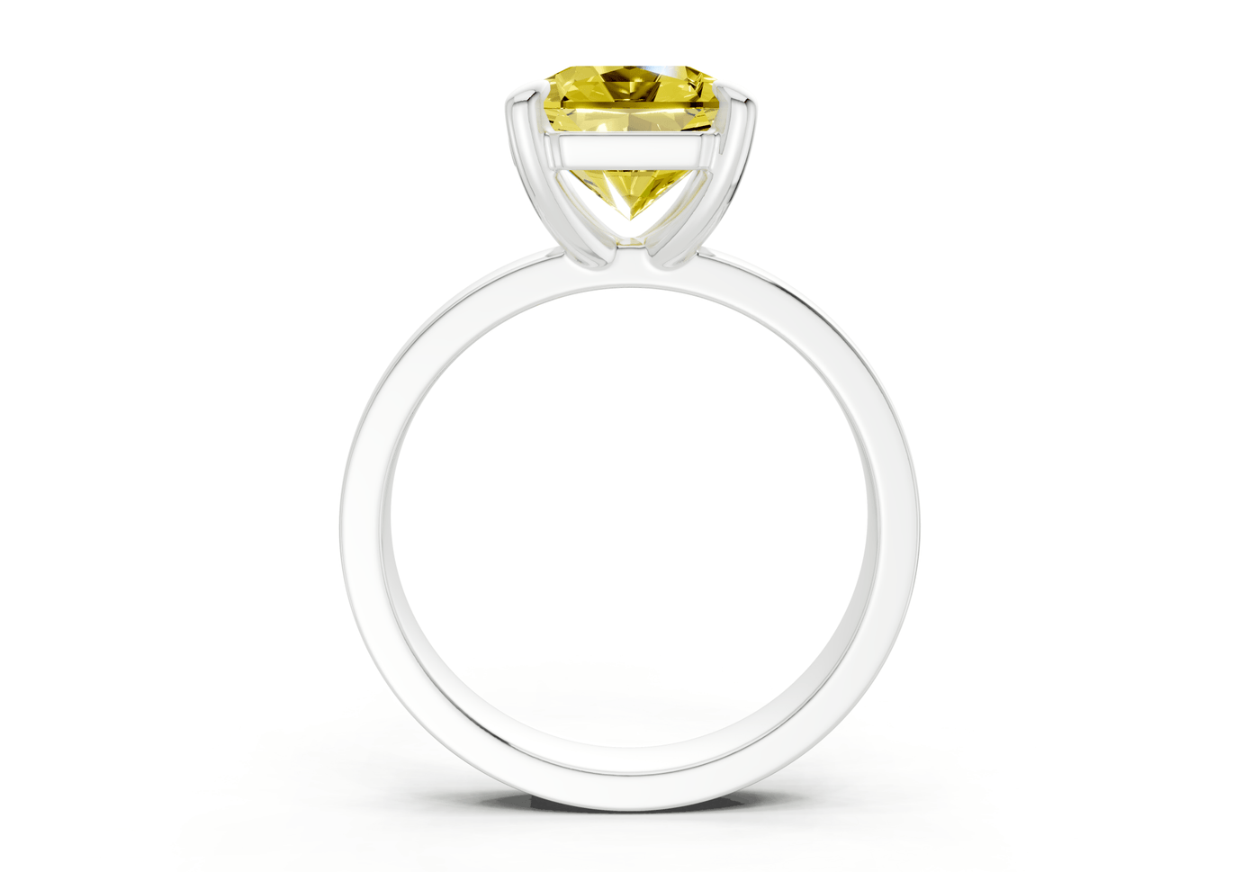 Aspen Yellow Diamond Solitaire Radiant Squareuare Cut 3mm Engagement Ring