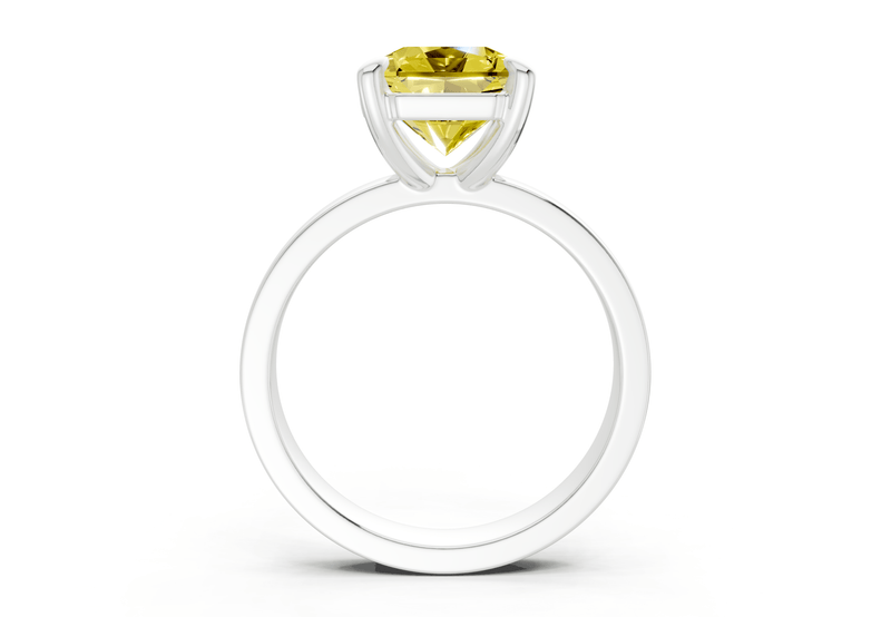 Aspen Yellow Diamond Solitaire Radiant Squareuare Cut 3mm Engagement Ring - Ring Premier