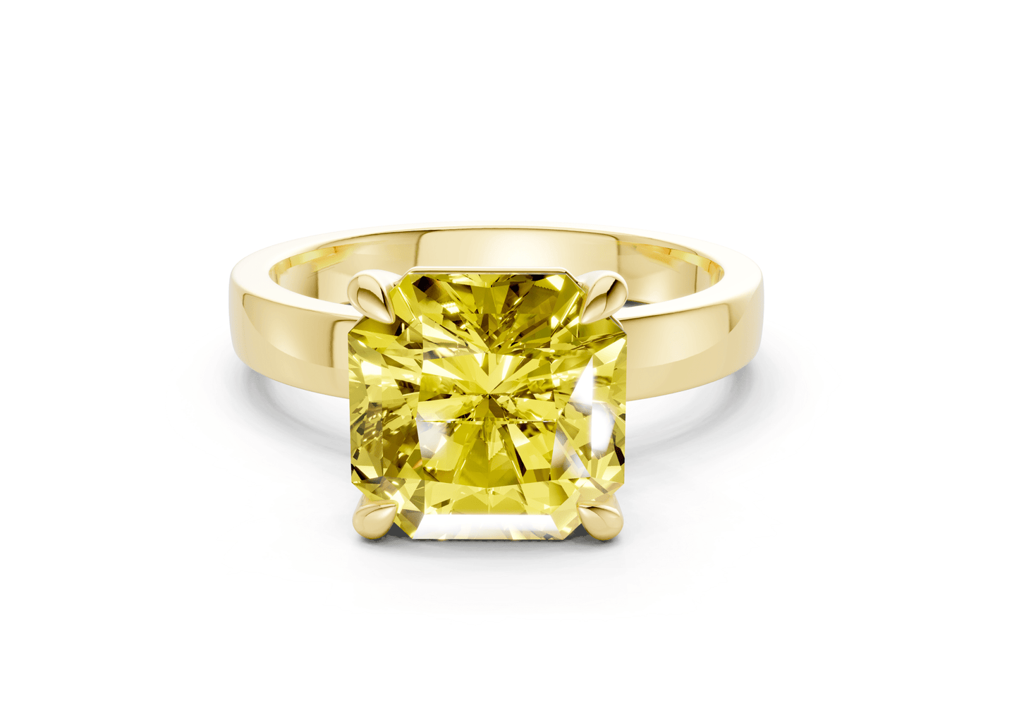 Aspen Yellow Diamond Solitaire Radiant Squareuare Cut 3mm Engagement Ring - Ring Premier