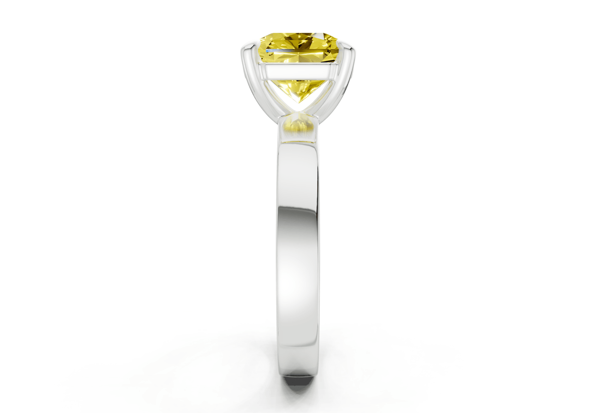Aspen Yellow Diamond Solitaire Radiant Squareuare Cut 3mm Engagement Ring