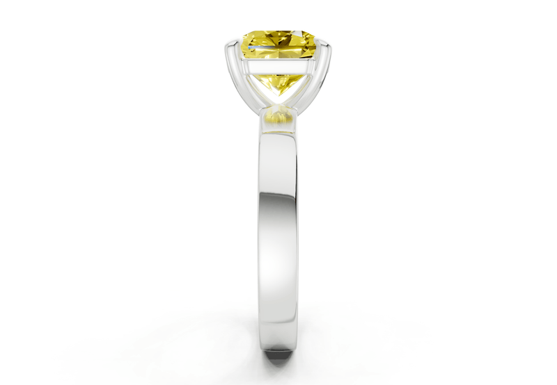Aspen Yellow Diamond Solitaire Radiant Squareuare Cut 3mm Engagement Ring - Ring Premier