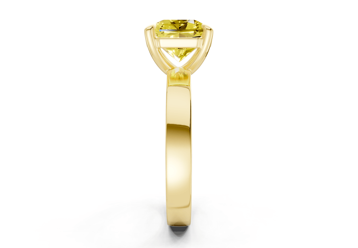 Aspen Yellow Diamond Solitaire Radiant Squareuare Cut 3mm Engagement Ring