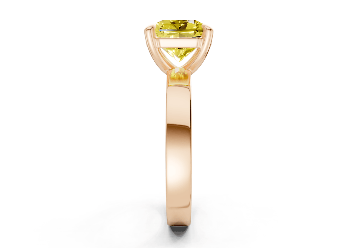 Aspen Yellow Diamond Solitaire Radiant Squareuare Cut 3mm Engagement Ring
