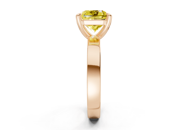 Aspen Yellow Diamond Solitaire Radiant Squareuare Cut 3mm Engagement Ring - Ring Premier