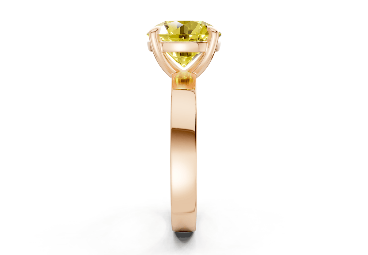 Aspen Yellow Diamond Solitaire Round Cut 3mm Engagement Ring