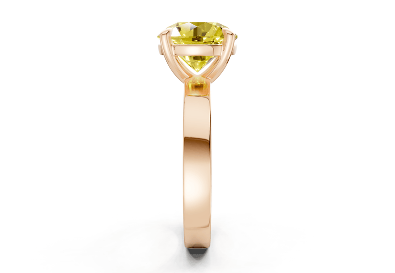 Aspen Yellow Diamond Solitaire Round Cut 3mm Engagement Ring - Ring Premier