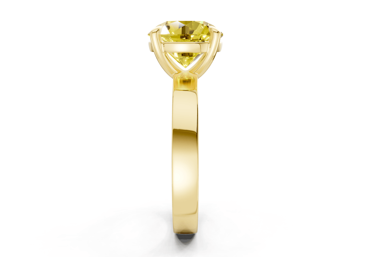 Aspen Yellow Diamond Solitaire Round Cut 3mm Engagement Ring