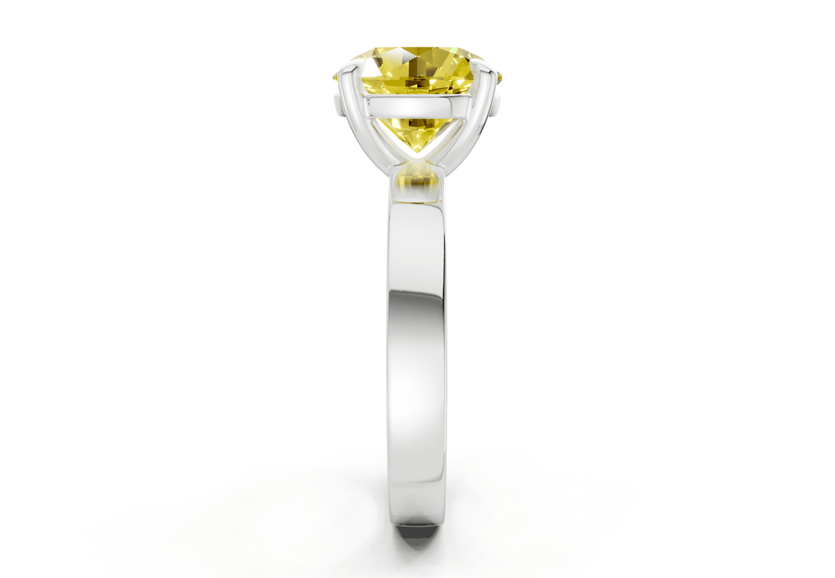 Aspen Yellow Diamond Solitaire Round Cut 3mm Engagement Ring
