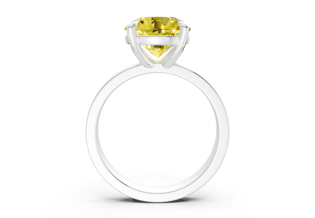 Aspen Yellow Diamond Solitaire Round Cut 3mm Engagement Ring