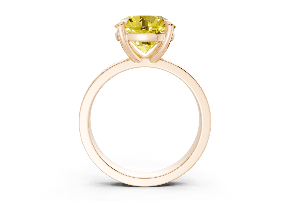 Aspen Yellow Diamond Solitaire Round Cut 3mm Engagement Ring