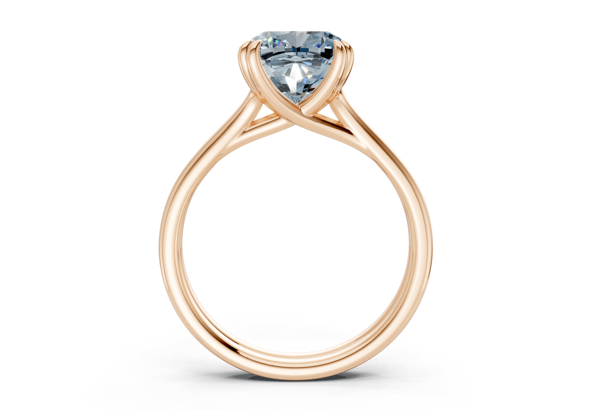 Audrey Blue Diamond Solitaire Cushion Squareuare Cut 3.1mm Engagement Ring